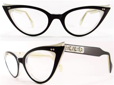 small cat eye frames.